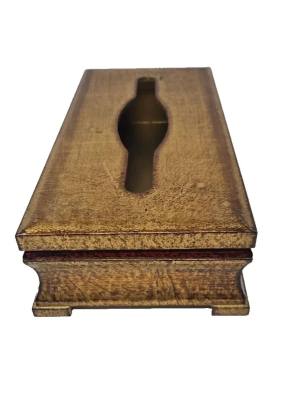 Vintage 1990s Labrazel Italian Florentine Gilded Wood Tissue Box Luxury Label